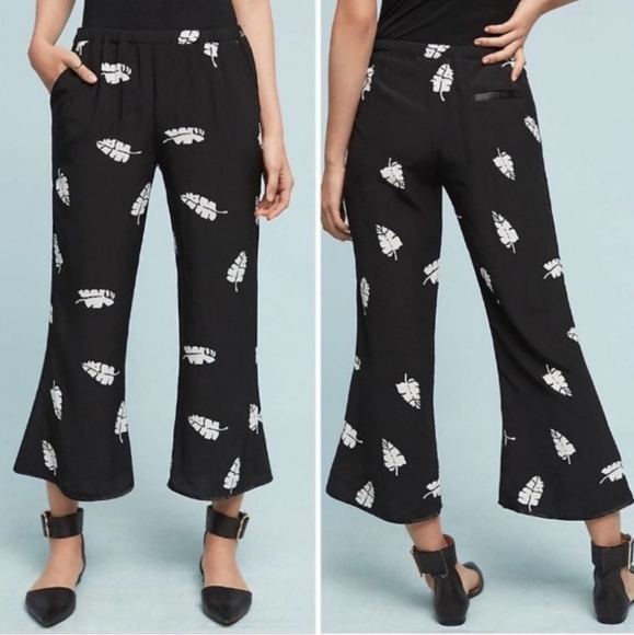 Anthropologie Capulet Zsa Zsa Feather Print Pants - Picture 3 of 12